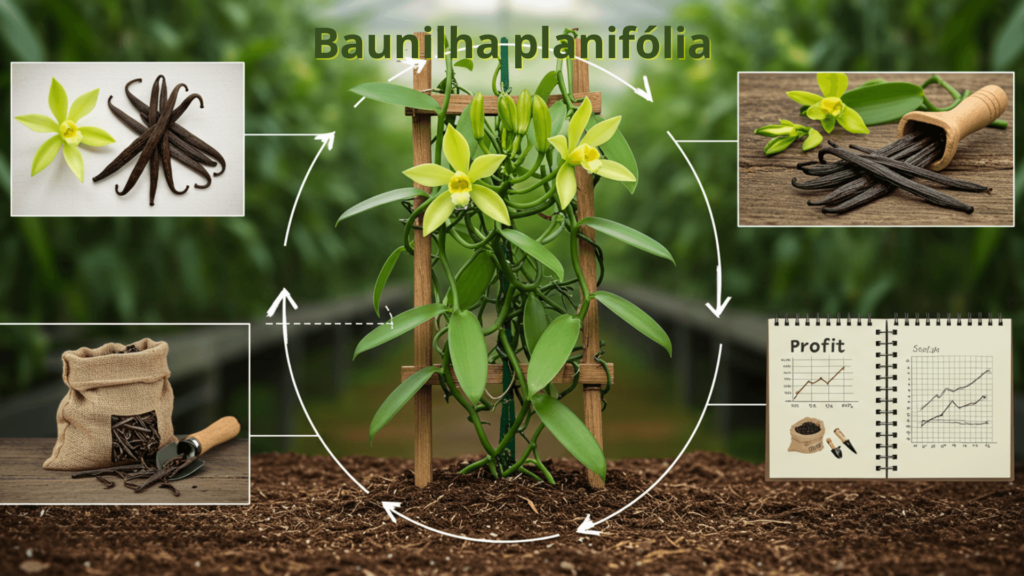 Baunilha planifólia e os produtos.
