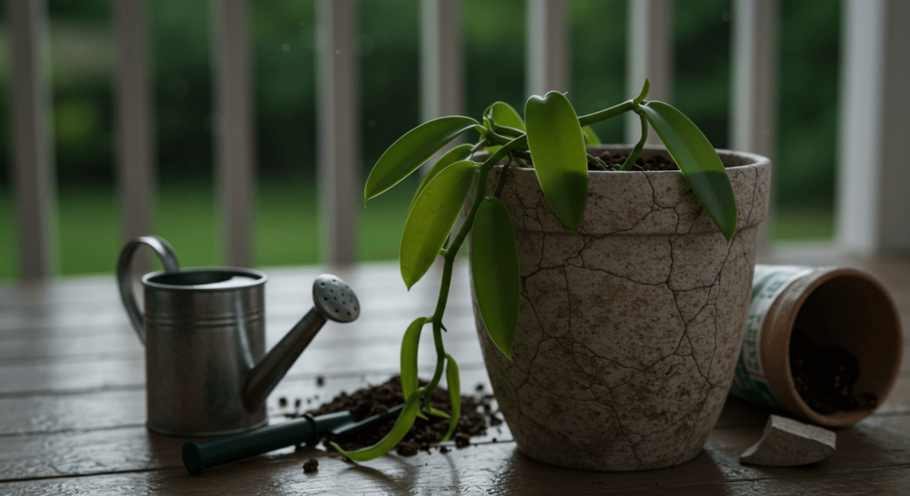 baunilha em vaso Baunilha em vaso